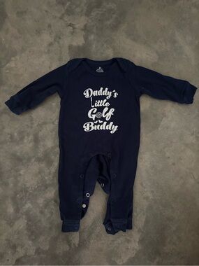 Daddy's Little Golf Buddy Navy Baby One-Piece